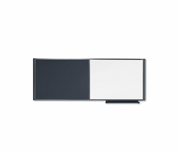 QRTWC3618 Bulletin/Dry Erase Board, Fabric/Fiberboard, 36 x 18, Gray/White, Gray Frame By ACCO BRANDS, INC.