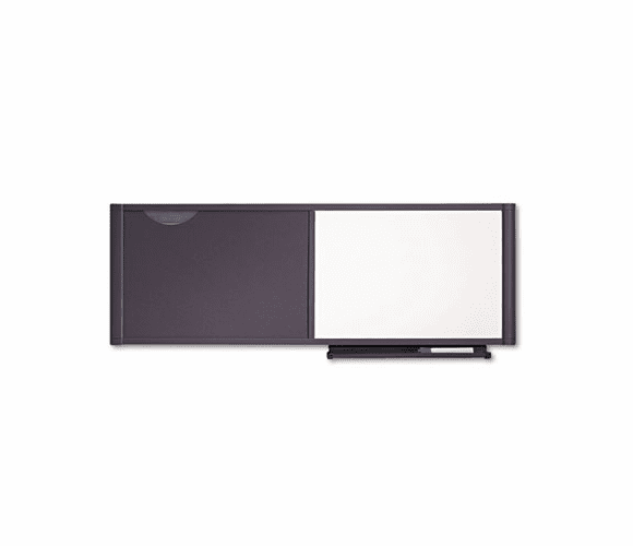 QRTWC4818 Bulletin/Dry Erase Board, Fabric/Fiberboard, 48 x 18, Gray/White, Gray Frame By ACCO BRANDS, INC.