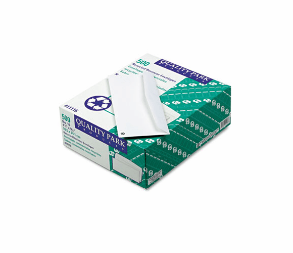 QUA11116 Business Envelope, Contemporary, #10, White, Recycled, 500/Box By QUALITY PARK PRODUCTS