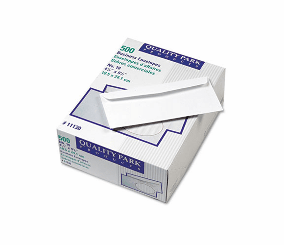 QUA11130 Park Ridge Embossed Executive Envelope, Contemporary, #10, White, 500/Box By QUALITY PARK PRODUCTS