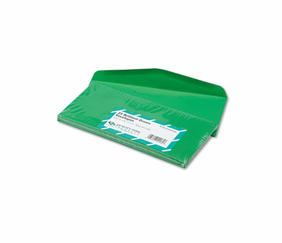 QUA11135 Colored Envelope, Traditional, #10, Green, 25/Pack By QUALITY PARK PRODUCTS