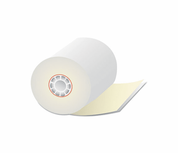 QUA15627 Two-Ply Teller Window/Financial Rolls, 3" x 90 ft., White/Canary, 50/Carton By QUALITY PARK PRODUCTS