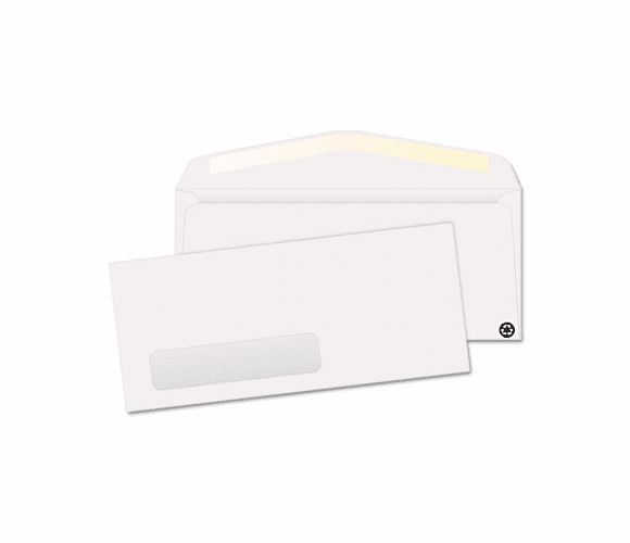 QUA21316 Window Envelope, Contemporary, #10, White, Recycled, 500/Box By QUALITY PARK PRODUCTS