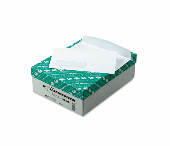 QUA21330 Park Ridge Embossed Executive Window Envelope, Contemporary #10, White, 500/Box By QUALITY PARK PRODUCTS