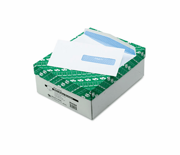 QUA21432 Health Form Gummed Security Envelope, #10, White, 500/Box By QUALITY PARK PRODUCTS