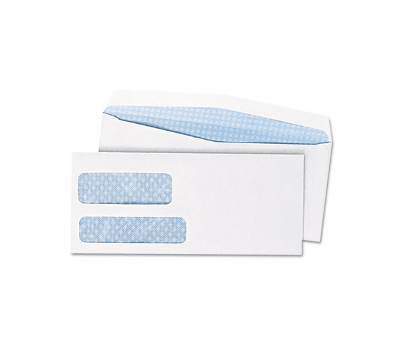 QUA24550 Double Window Security Tinted Invoice Envelope, Gummed Flap, #10, White, 500/Box By QUALITY PARK PRODUCTS