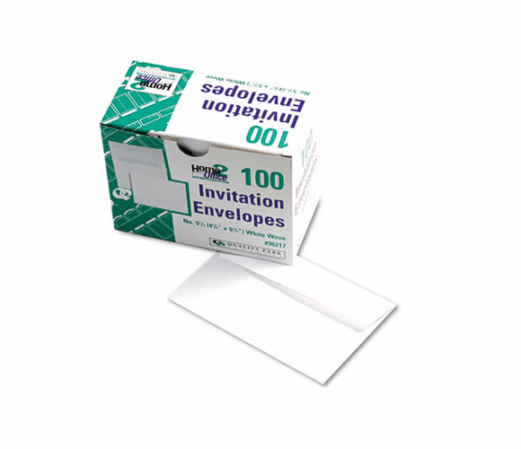 QUA36217 Greeting Card/Invitation Envelope, Contemporary, #5 1/2, White, 100/Box By QUALITY PARK PRODUCTS