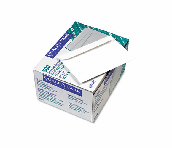 QUA37181 Open Side Booklet Envelope, Contemporary, 9 x 6, White, 500/Box By QUALITY PARK PRODUCTS