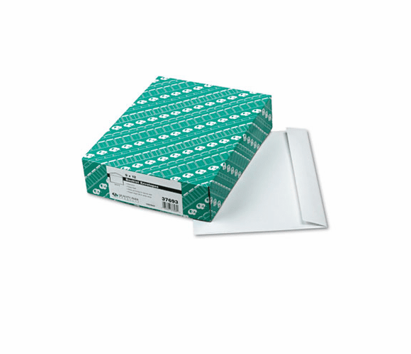 QUA37693 Open Side Booklet Envelope, Contemporary, 12 x 9, White, 100/Box By QUALITY PARK PRODUCTS
