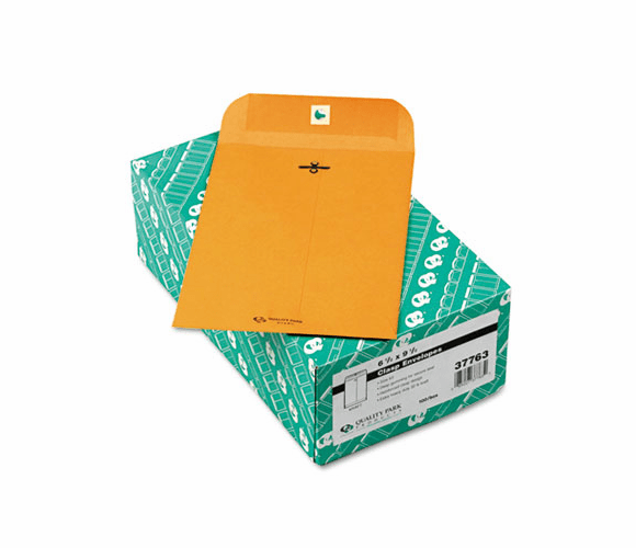 QUA37763 Clasp Envelope, 6 1/2 x 9 1/2, 32lb, Light Brown, 100/Box By QUALITY PARK PRODUCTS
