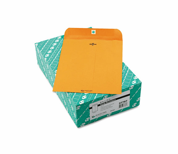 QUA37787 Clasp Envelope, 8 3/4 x 11 1/2, 32lb, Light Brown, 100/Box By QUALITY PARK PRODUCTS