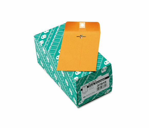 QUA37815 Clasp Envelope, 4 x 6 3/8, 28lb, Light Brown, 100/Box By QUALITY PARK PRODUCTS