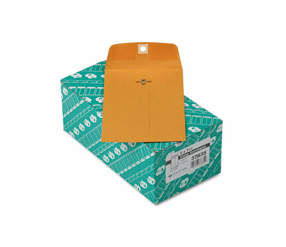 QUA37835 Clasp Envelope, 5 x 7 1/2, 28lb, Light Brown, 100/Box By QUALITY PARK PRODUCTS