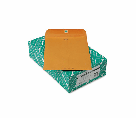 QUA38190 Clasp Envelope, Recycled, 9 x 12, 28lb, Light Brown, 100/Box By QUALITY PARK PRODUCTS