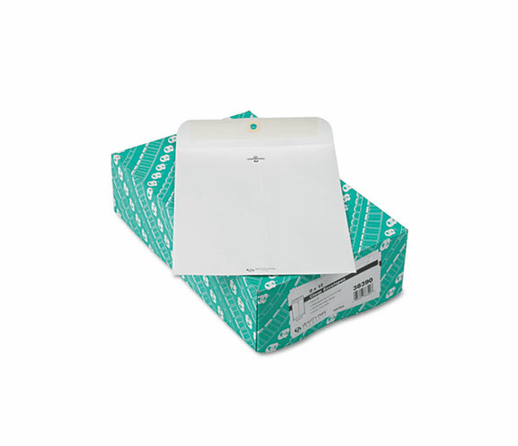 QUA38390 Clasp Envelope, 9 x 12, 28lb, White, 100/Box By QUALITY PARK PRODUCTS