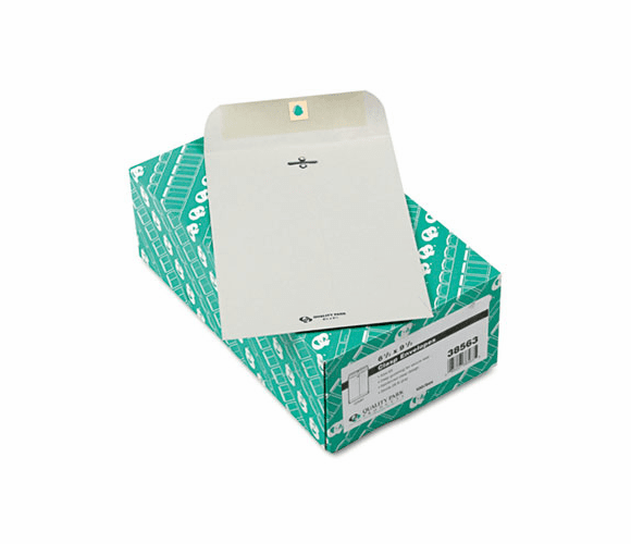 QUA38563 Clasp Envelope, 6 1/2 x 9 1/2, 28lb, Executive Gray, 100/Box By QUALITY PARK PRODUCTS