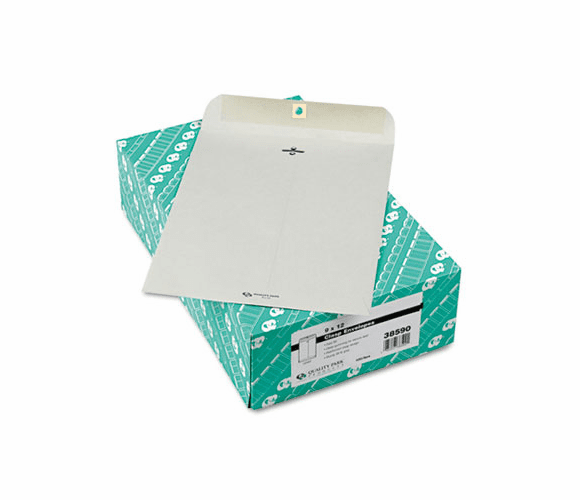 QUA38590 Clasp Envelope, 9 x 12, 28lb, Executive Gray, 100/Box By QUALITY PARK PRODUCTS
