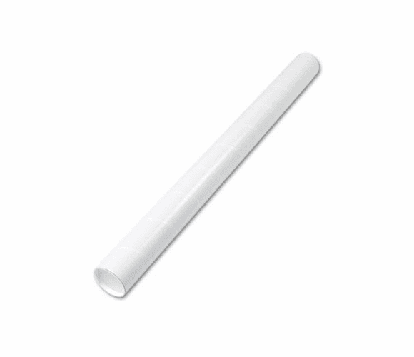 QUA46026 Fiberboard Mailing Tube, Recessed End Plugs, 42 x 3-1/2, White, 25/Carton By QUALITY PARK PRODUCTS