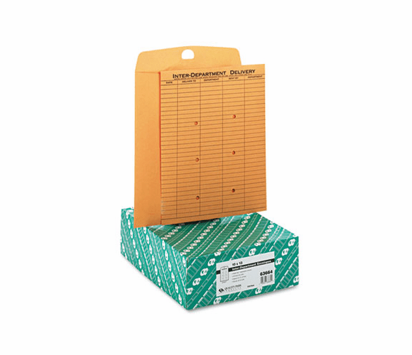 QUA63664 Light Brown Kraft Resealable Redi-Tac Interoffice Envelope, 10 x 13, 100/Box By QUALITY PARK PRODUCTS