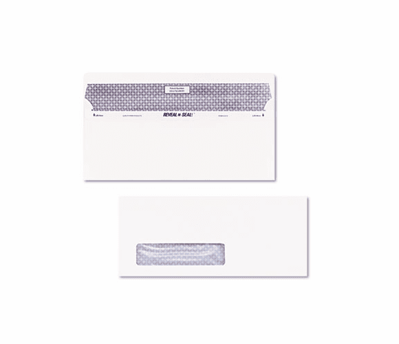 QUA67418 Reveal-N-Seal Window Envelope, Contemporary, #10, White, 500/Box By QUALITY PARK PRODUCTS