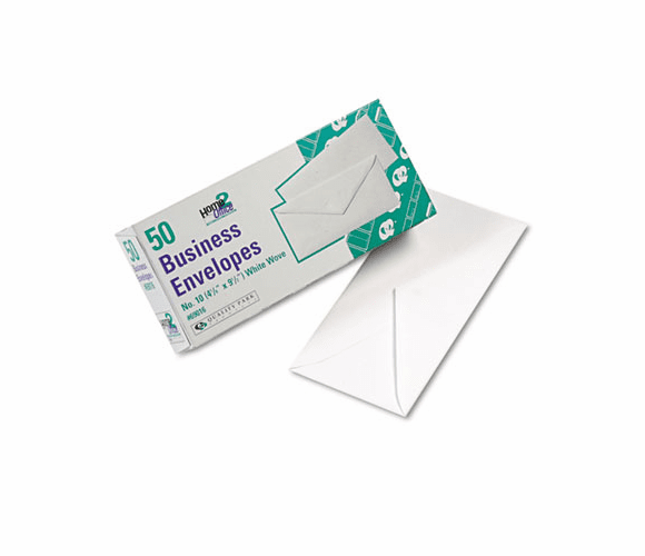 QUA69016 White Wove Business Envelope Convenience Packs, V-Flap, #10, 50/Box By QUALITY PARK PRODUCTS