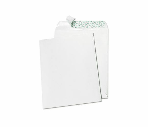 QUA77390 Tech-No-Tear Catalog Envelope, Poly Lining, Side Seam, 9 x 12, White, 100/Box By QUALITY PARK PRODUCTS