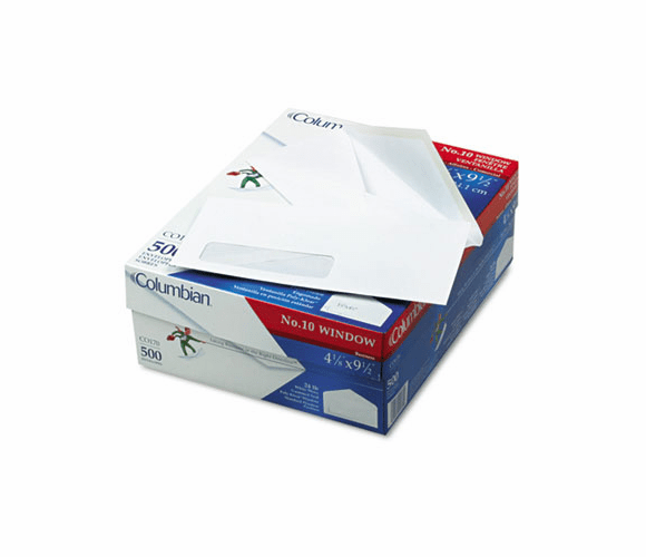 QUACO170 Poly-Klear Single Window Envelopes, #10, White, 500/Box By WESTVACO