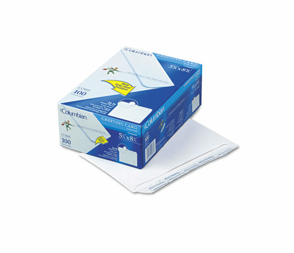 QUACO468 Greeting Card Envelope, Grip-Seal, Contemporary, #A9, White, 100/Box By WESTVACO