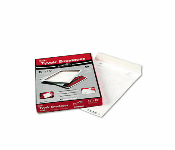 QUAR1582 Tyvek Mailer, Side Seam, 10 x 13, White, 50/Box By QUALITY PARK PRODUCTS