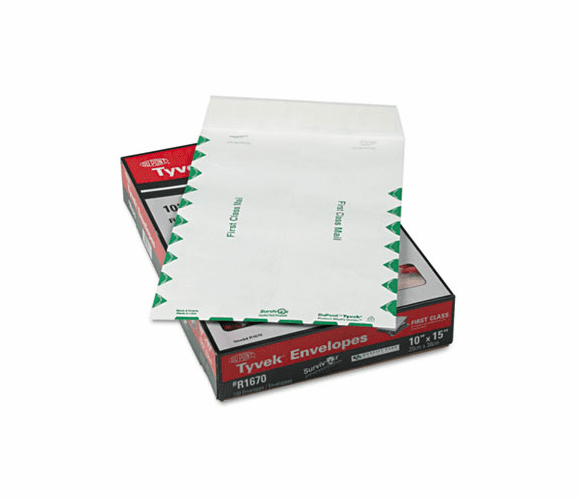QUAR1670 Tyvek USPS First Class Mailer, Side Seam, 10 x 15, White, 100/Box By QUALITY PARK PRODUCTS