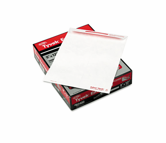 QUAR2400 Advantage Flap-Stik Tyvek Mailer, Side Seam, 9 x 12, White, 100/Box By QUALITY PARK PRODUCTS