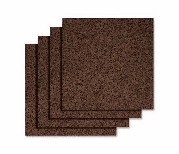 Quartet Dark Cork Tiles, 12 x 12 Inches, Self-Adhesive, 4 Tiles per Pack (15050Q)