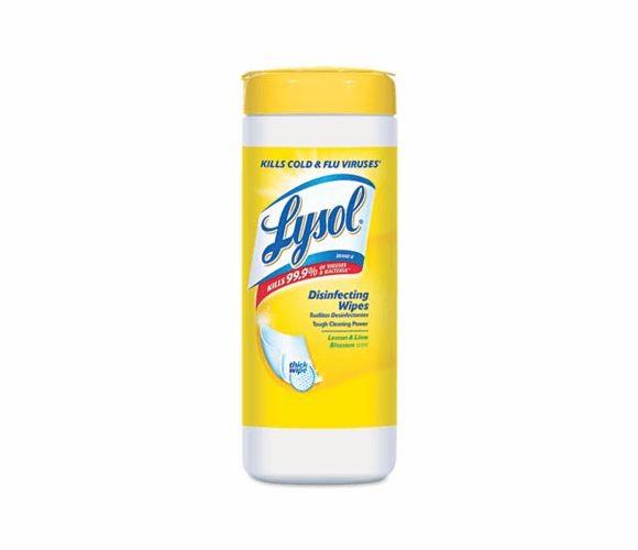 RAC81145 Lemon & Lime Blossom Disinfecting Wipes, 7 x 8, 35/Canister By RECKITT BENCKISER