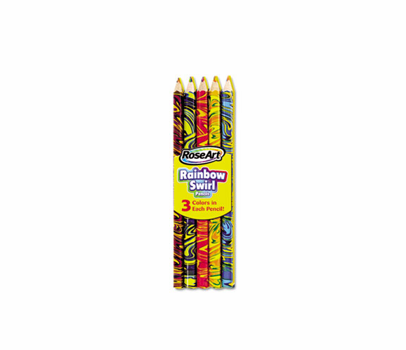 RAI1020VA48 Rainbow Swirl Jumbo Colored Pencils, 5/Set By THE BOARD DUDES
