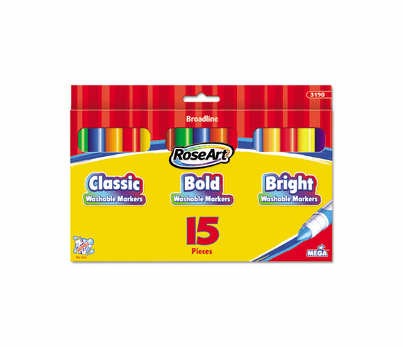 RAI3190VA24 Washable Broadline Markers, 15 Assorted Colors, 15/Set By THE BOARD DUDES