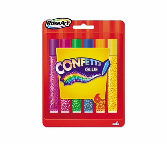 RAI48310UA12 Confetti Glitter Glue Sticks, Assorted, .21 oz, 6 Sticks By THE BOARD DUDES