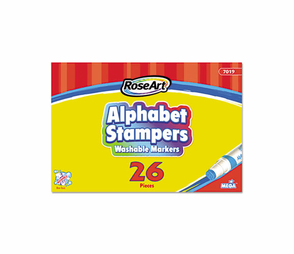 RAI7019VA24 Alphabet Stampers Washable Markers, 26 Lettered Markers A-Z, 26/Set By THE BOARD DUDES