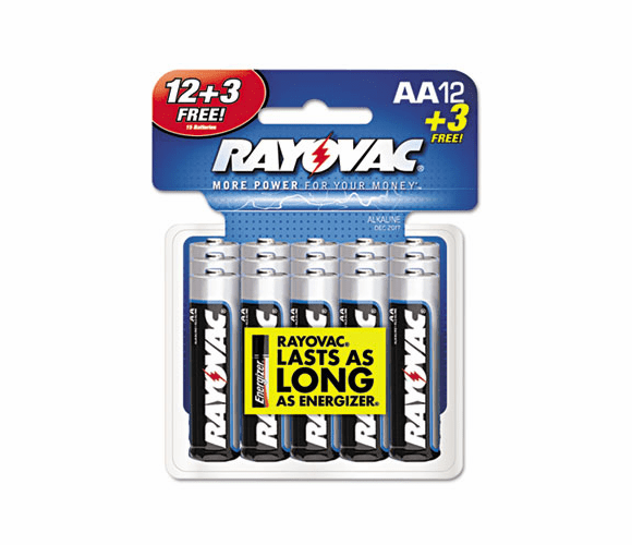 RAY81516CF Alkaline Batteries, AA, 15/Pack By RAY-O-VAC