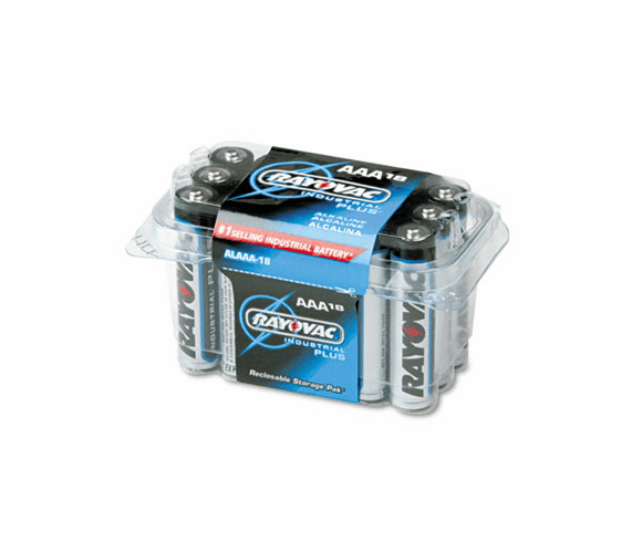 RAYALAAA18 Industrial PLUS Alkaline Batteries, AAA, 18/Pack By RAY-O-VAC