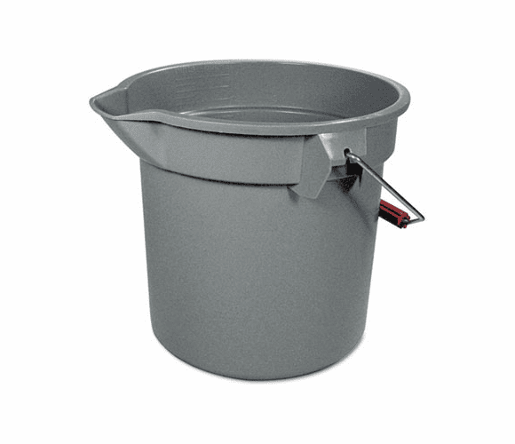 RCP261400GY 14-Quart Round Utility Bucket, 12" Diameter x 11-1/4"h, Gray Plastic By RUBBERMAID COMMERCIAL PROD.