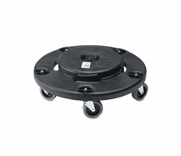 RCP264000BK Brute Round Twist On/Off Dolly, 250 lb Capacity, 18dia x 6 5/8h, Black By RUBBERMAID COMMERCIAL PROD.