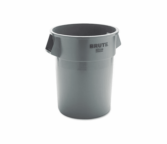 RCP265500GY Brute Refuse Container, Round, Plastic, 55 gal, Gray By RUBBERMAID COMMERCIAL PROD.