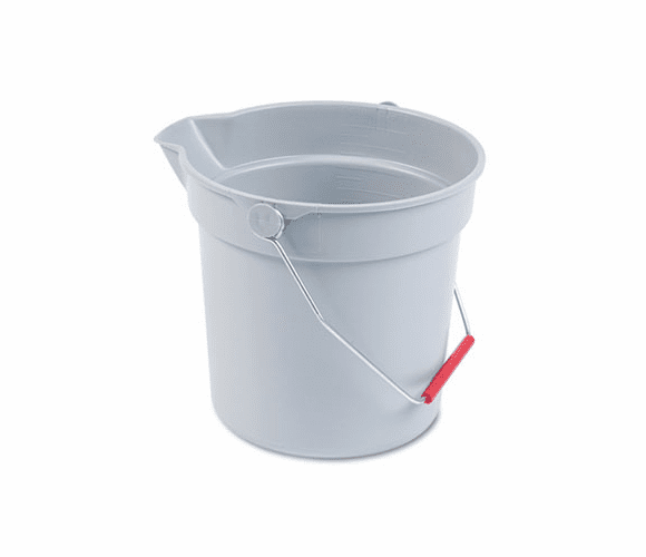 RCP296300GY 10-Quart Plastic Utility Pail, 10-1/2 Diameter x 10-1/4h, Gray Plastic By RUBBERMAID COMMERCIAL PROD.