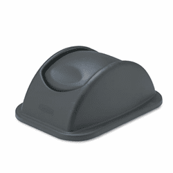 RCP306600BK Rectangular Free-Swinging Plastic Lids, Black By RUBBERMAID COMMERCIAL PROD.