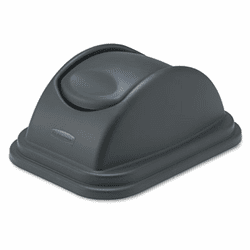 RCP306700BK Rectangular Free-Swinging Plastic Lids, Black By RUBBERMAID COMMERCIAL PROD.