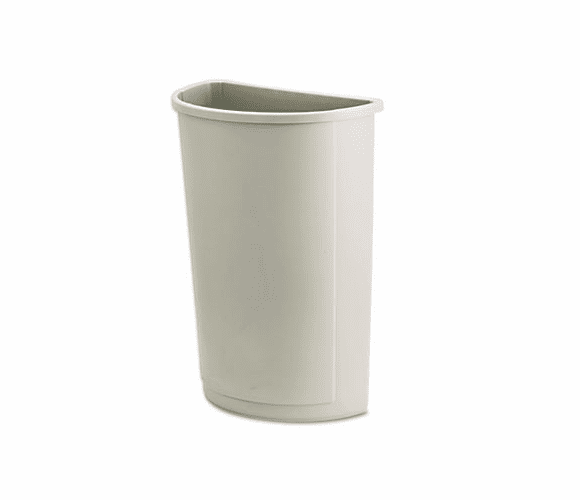 RCP352000BG Untouchable Waste Container, Half-Round, Plastic, 21 gal, Beige By RUBBERMAID COMMERCIAL PROD.