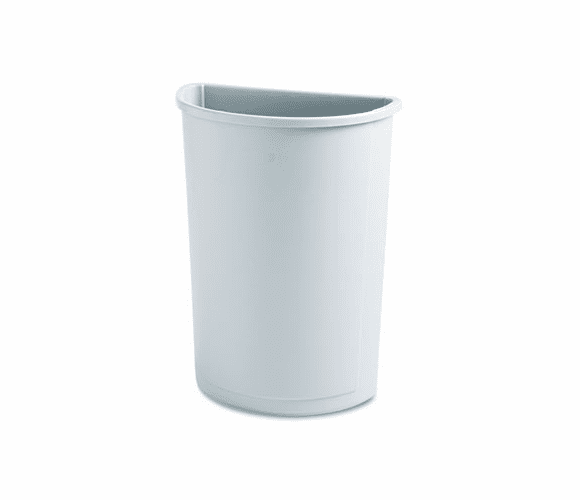RCP352000GY Untouchable Waste Container, Half-Round, Plastic, 21 gal, Gray By RUBBERMAID COMMERCIAL PROD.