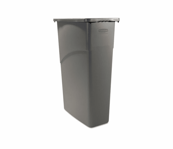 RCP354000GY Slim Jim Waste Container, Rectanglular, Plastic, 23 gal, Gray By RUBBERMAID COMMERCIAL PROD.