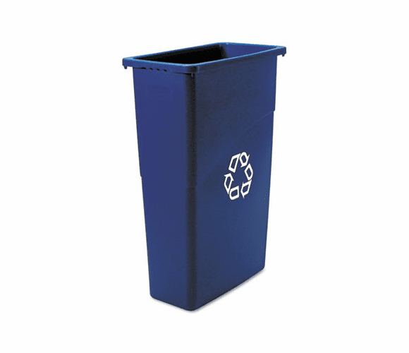 RCP354075BE Slim Jim Recycling Container, Rectangular, Plastic, 23 gal, Blue By RUBBERMAID COMMERCIAL PROD.