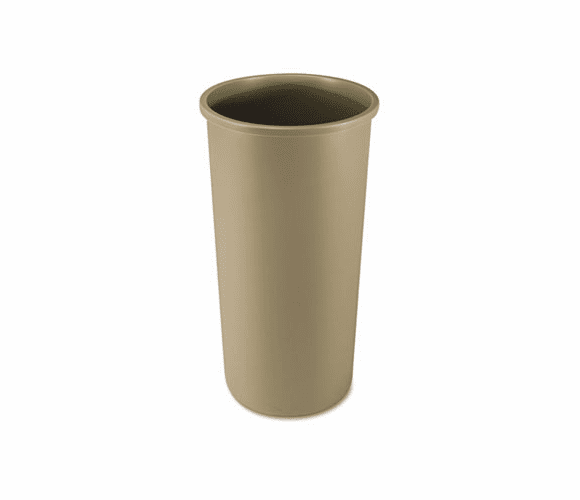 RCP354600BG Untouchable Waste Container, Round, Plastic, 22 gal, Beige By RUBBERMAID COMMERCIAL PROD.